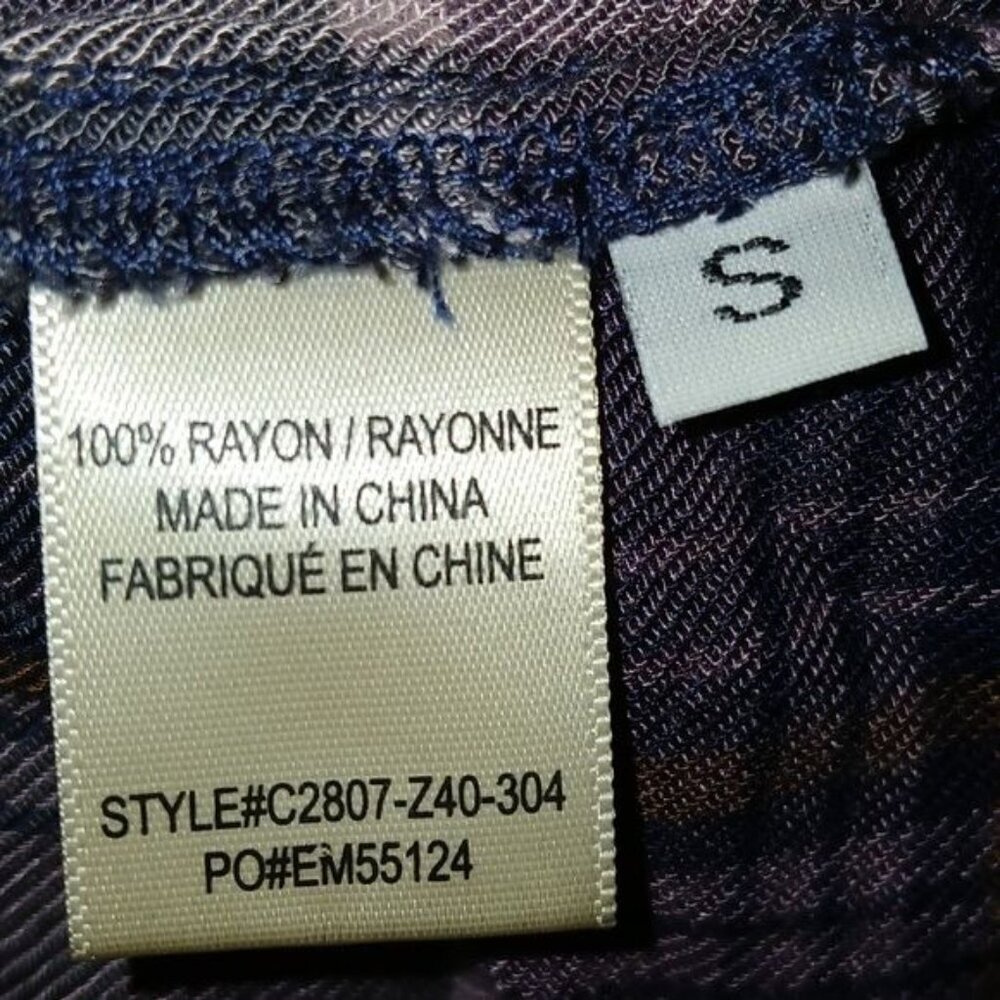 Anthropologie Cloth & Stone Purple Plaid Button Down Top - Picture 6 of 6